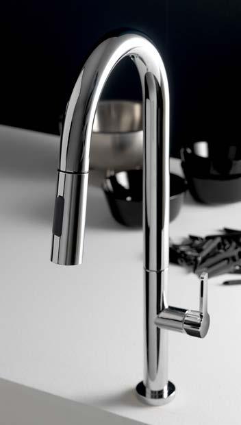 CHROME 100123477 N199999580 Single lever sink mixer 3/8 with swivel spout. Ø25 mm ceramic cartridge. Length of hoses 500 mm. Plus aerator.