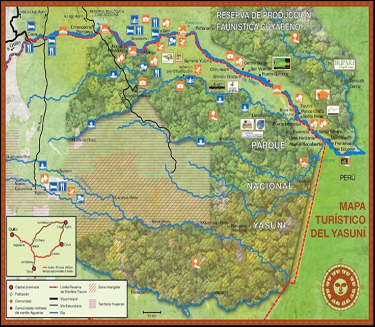 Fig 2 Parque Nacional Yasuní. Mapa turístico Fig.