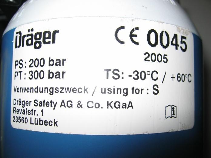 Componentes principales del BG4 Botella de Oxígeno