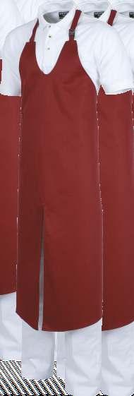 WORKTEAM Servicios 225 Granate/ Wine Red/ M400 Apron francés largo con abertura. Dos bolsillos. Vivos a contraste. 90x95 cm.
