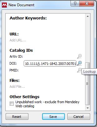 Mendeley Desktop: importación