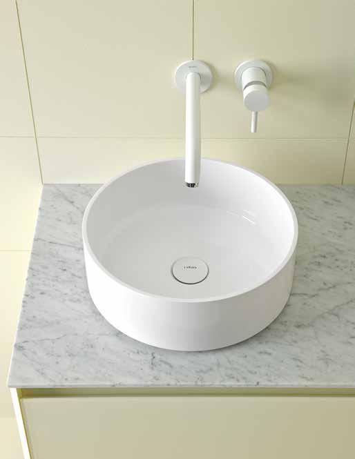 STRATO GLAZE round top mount Ceramilux washbasin.