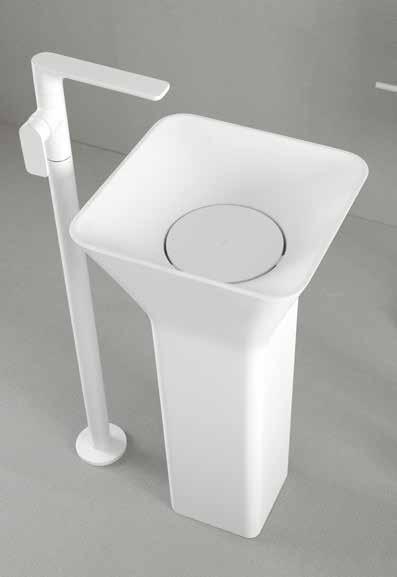 washbasins & TOPS fluent FLUENT freestanding Cristalplant washbasin with floor or wall drainage.
