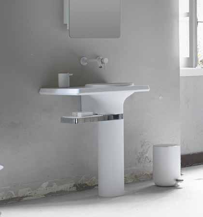 washbasins & TOPS vase VASE single block Cristalplant washbasin with integrated towel rail.