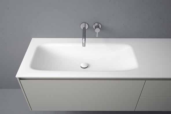 washbasins & TOPS D3 D3 integrated matt Corian washbasin. Lavabo D3 integrado en Corian mate.