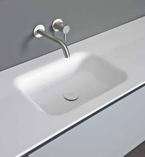 float FLOAT integrated matt Solidsurface washbasin. Lavabo FLOAT integrado en Solidsurface mate.