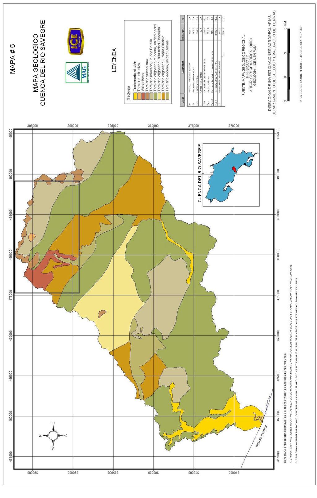 A.8 Mapa geológico de la Cuenca del Savegre 8 8 Plan de Manejo