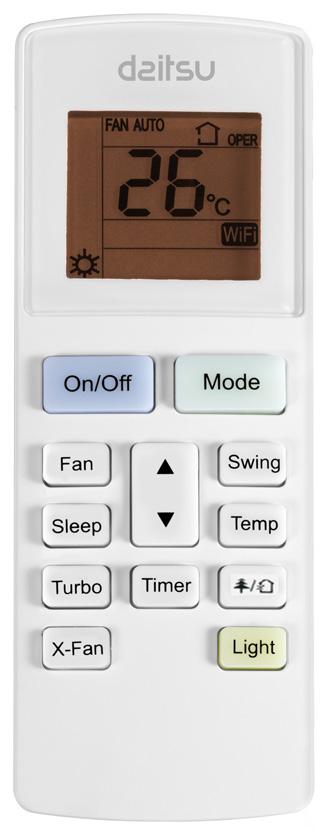 Control remoto para modelos DN ON/OFF Botón de encendido y apagado. FAN Ajusta la velocidad del ventilador siguiendo la secuencia auto, alta, media o baja.