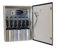 Baterías de condensadores automáticas; disponen de varias etapas de compensación, de distintas potencias, que se activan automáticamente dependiendo