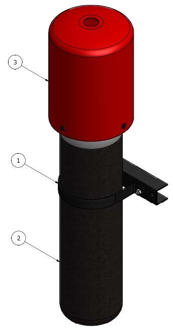 7.3.3 Paso 2 Montaje cilindro en el herraje LISTA DE PIEZAS Pieza nº Referencia y descripción 1.1 H274 Herraje para cilindros de 6.7 a 13.4 L 1.