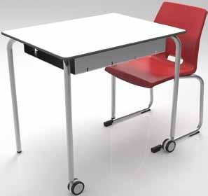 Proponemos mesas polivalentes de diferentes formas y tamaños que facilitan tanto el trabajo en equipo como la creación