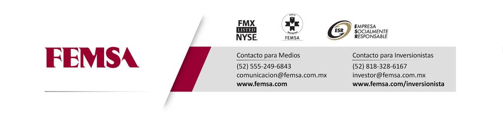 4% en términos orgánicos 1 ) Las ventas de FEMSA Comercio - División Comercial crecen 11.9% La utilidad de operación de FEMSA Comercio - División Salud crece 5.