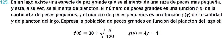 a) Para calcular en este caso cuál es el nivel de monóxido de carbono en función del tiempo hay que componer ambas funciones, por lo que: ( M P)() t = M P() t = 1+ 0, 47 + 0,3t ( ) ( ) b) Para t 10,