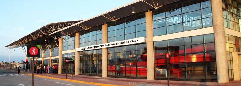AEROPUERTO INTERNACIONAL DE PISCO Nueva opción para la agroindustria del sur. Durante el 2015 se continuó con la construcción del Aeropuerto Internacional de Pisco.