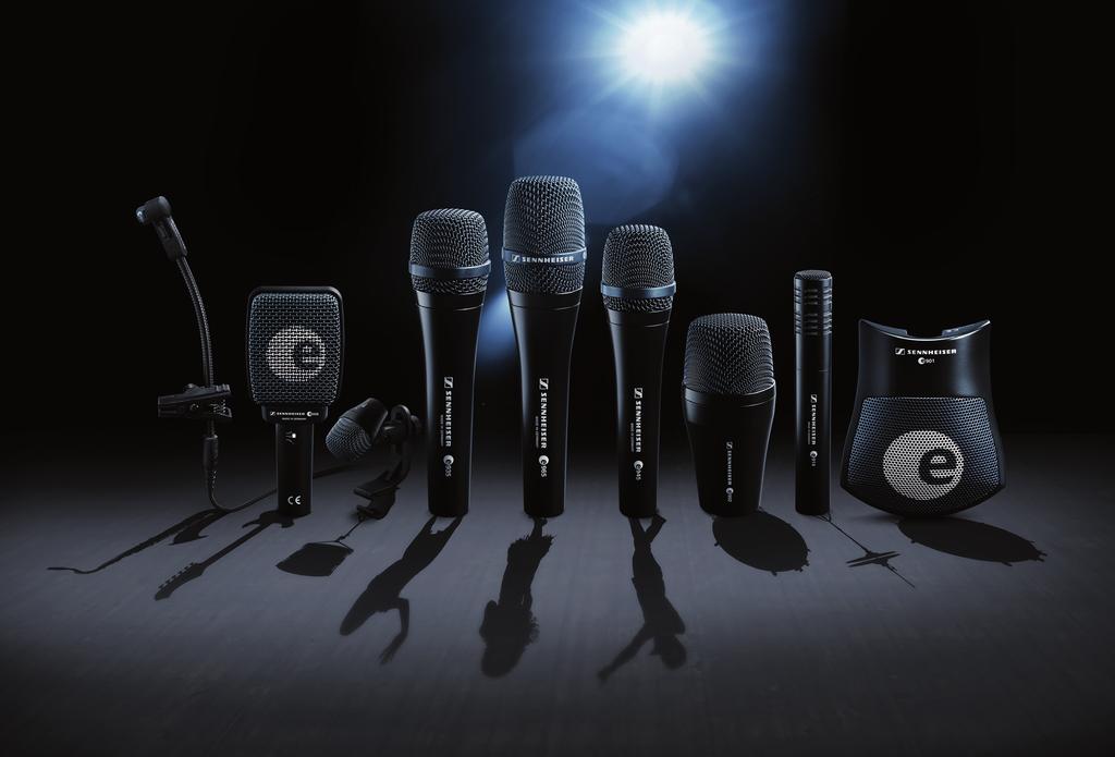 Micrófonos Evolution Página 15 MICRÓFONOS EVOLUTION Sennheiser presenta una gama completa de micrófonos para voz, instrumentos y línea de fondo.