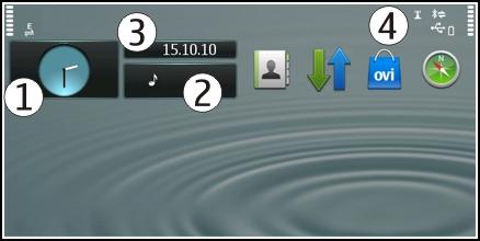 24 Uso básico Elementos interactivos de la pantalla de inicio Los elementos de la pantalla de inicio son interactivos.
