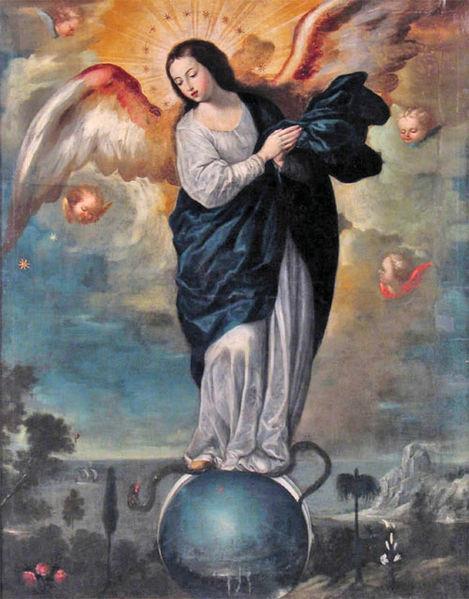 Pintura Virgen alada del