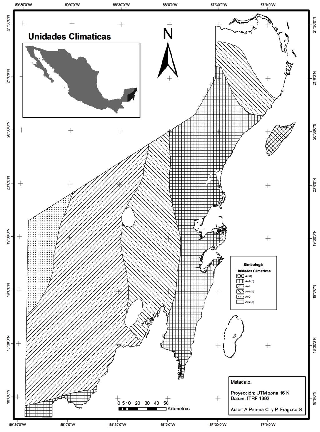 AÑO16,2014-1 ENERO-JUNIO ISSN 1405-8626 PÁGS. 97-125 Figura 1. Tipos de Climas en Quintana Roo Archivo: Geodiversity_climas.
