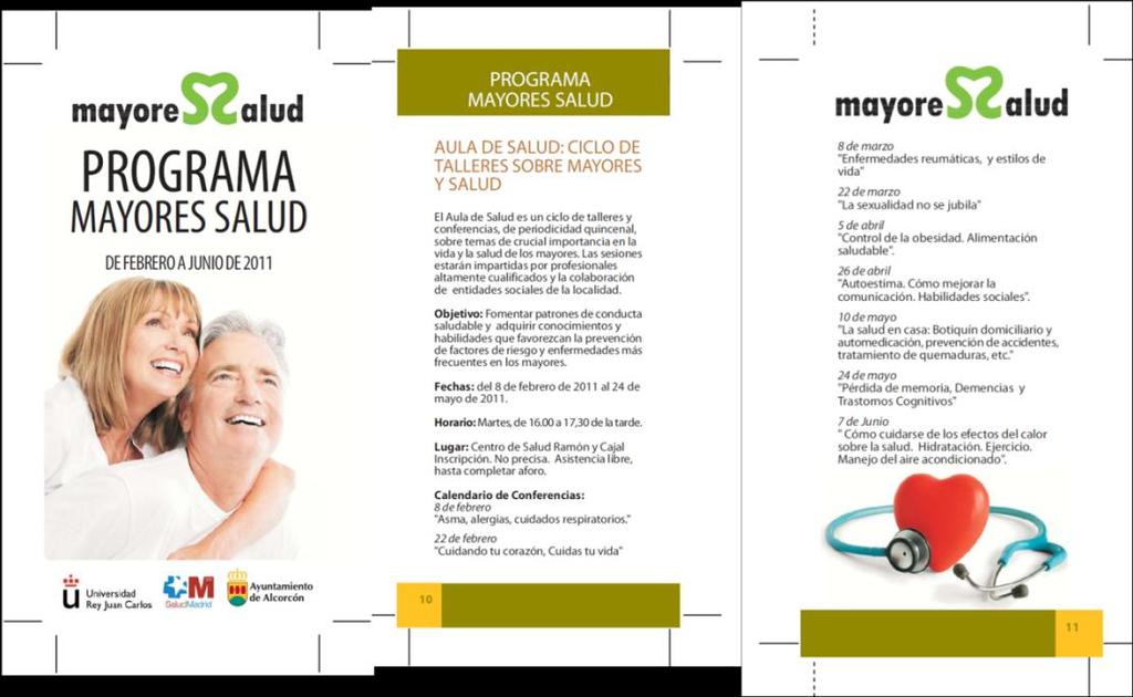 AULA DE SALUD, Metodología Difusión: por folletos y carteles del programa.