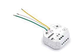 Emisor alimentado a 230 V control multifunción TYXIA 2700 Control a elegir: - 2 vías de iluminación sobre doble interruptor o doble pulsador - 1 vía de regulación de iluminación sobre doble pulsador