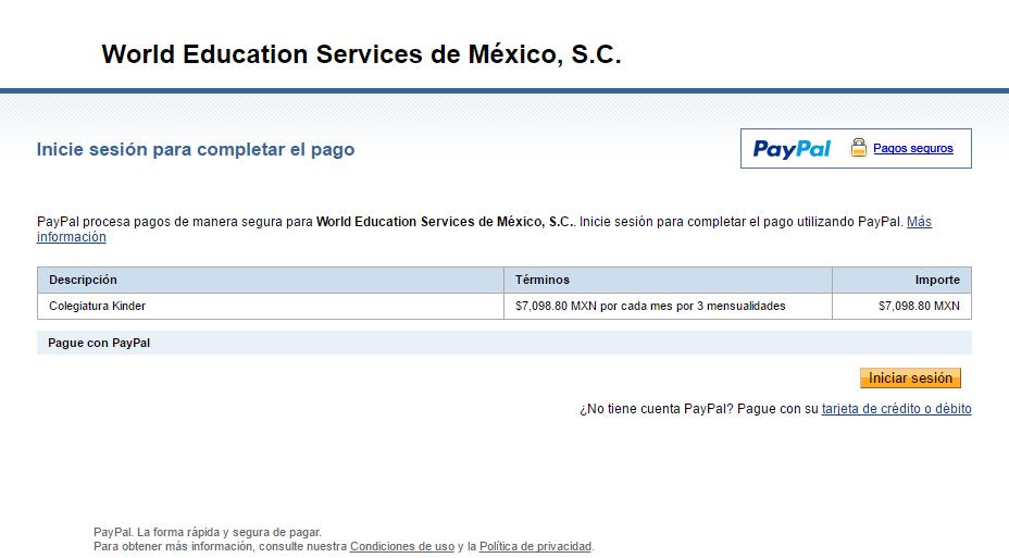 D.- PAYPAL 1. Solicitar al correo electrónico atencionapadres@docet.org.mx una orden de pago recurrente. 2.