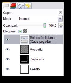 7. GIMP ha cortado la imagen y ese trozo de imagen se mantiene en el portapapeles de Windows. Accede de nuevo al menú Editar y selecciona la opción Pegar.