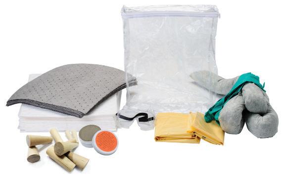 Control y contención de derrames Emergency Spill Sak Kit económico para derrames, fácilmente portátil, en un saco que se puede volver a usar. Absorbe hasta 9 galones por kit.