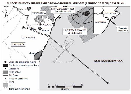 Figura 5.4. Almacenamiento subterráneo de gas natural Amposta (Castellón).