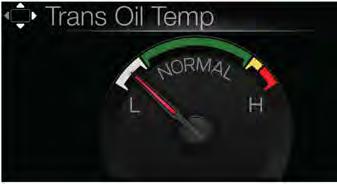 Pantallas informativas Temp. aceite trans. Muestra la temperatura de funcionamiento del líquido de la caja de cambios.