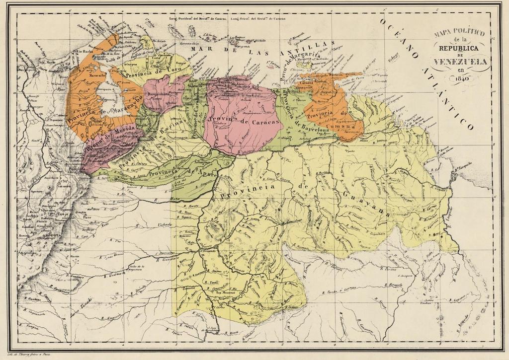 1840: Mapa oficial de Venezuela,