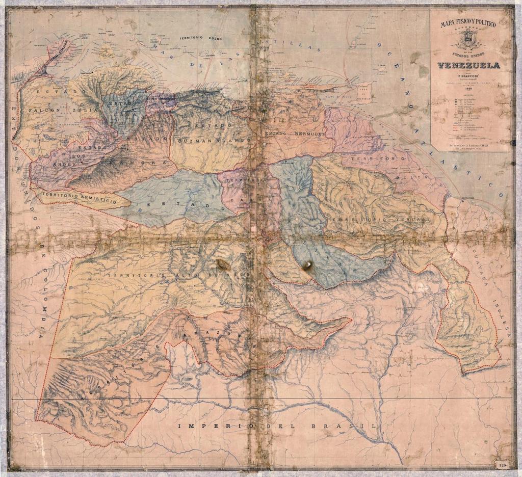 1889: Mapa oficial de Venezuela.