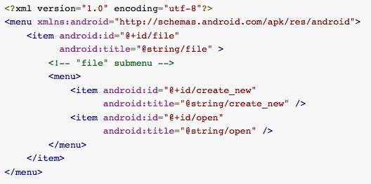 Menús (Menu) Menús (Menu) Nota: Android 3.