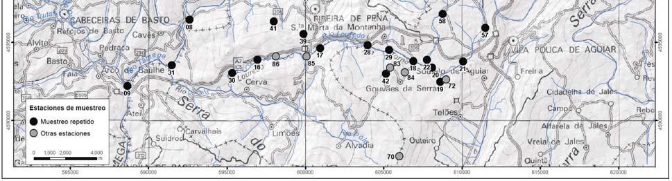 2007), apareciendo grandes superficies quemadas en prácticamente todas las subcuencas del río Támega.
