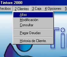 Gestión y Mantenimiento de clientes El programa Tintore2000 nos permite gestionar una gran cantidad de registros de