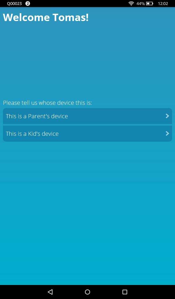 - Seleccione la opción Este dispositivo es de un niño.