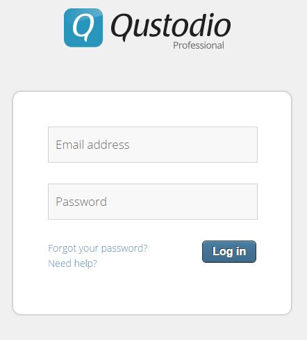 Para Empresas y Escuelas - Acceda a https://manage.qustodio.com/. Se mostrará la siguiente página. - Introduzca una dirección de correo electrónico válida en el campo Dirección de correo electrónico.