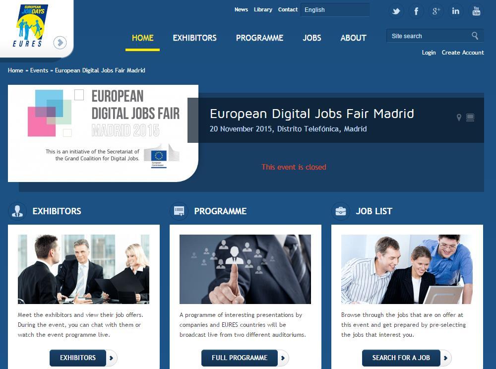 Instrumentos de la red EURES Plataforma Europea on-line de Job Days http://www.europeanjobdays.