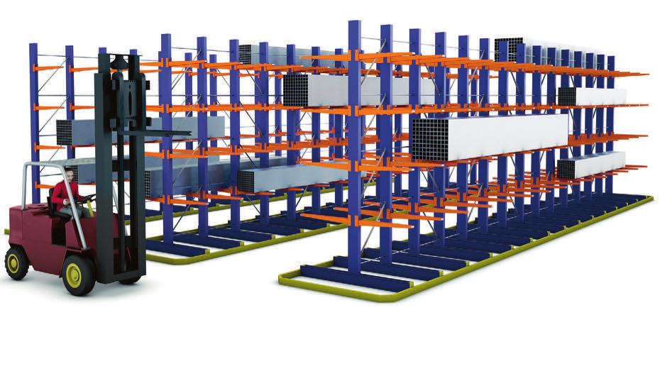 Cantilever Sistema de almacenaje de brazos en voladizo ideal para el almacenamiento de cargas largas y