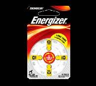 9 DE AUDIOLOGÍA Energizer Nuestra batería de audiología sin mercurio de más larga duración!