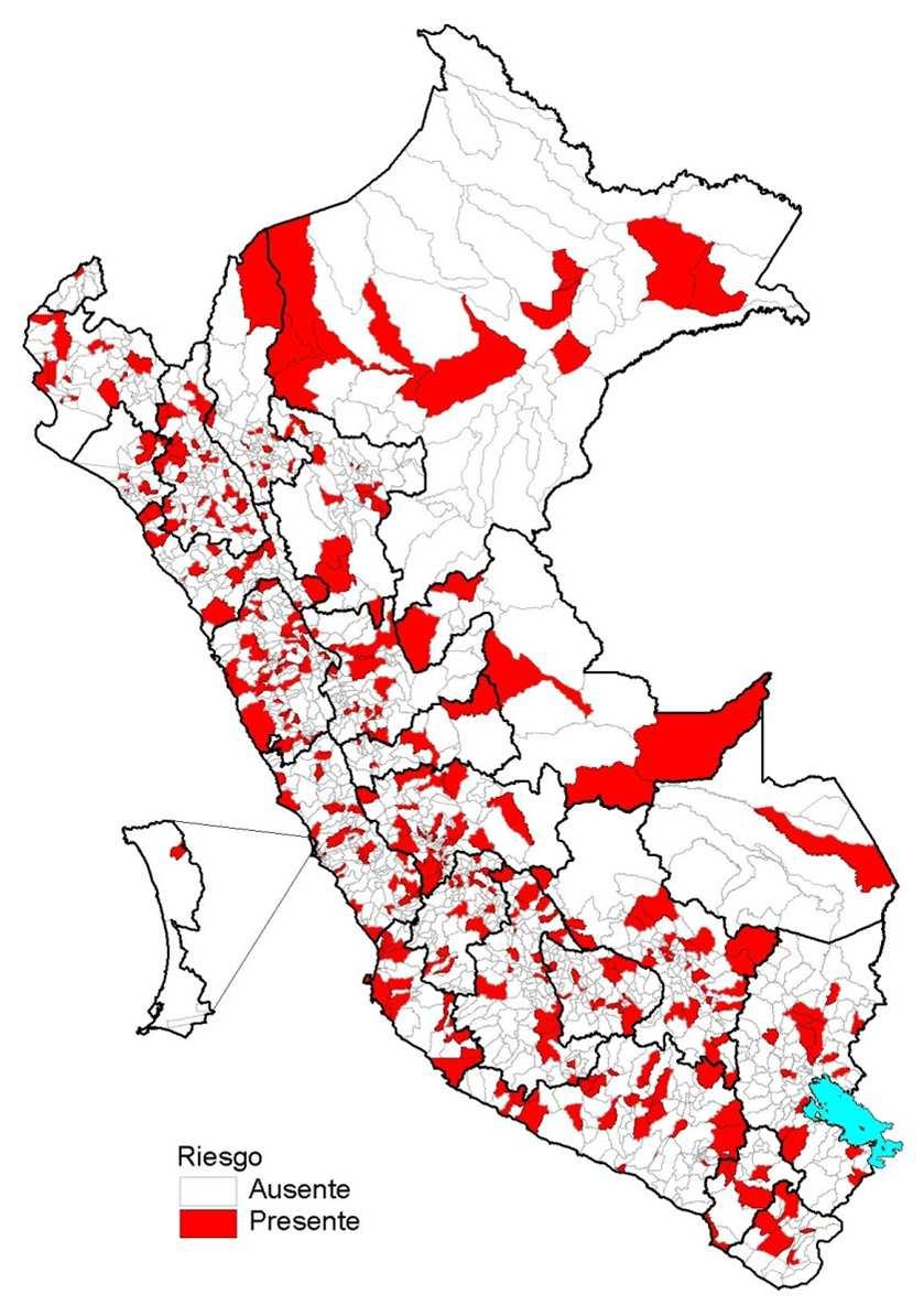 Infección respiratoria aguda (IRA) en menores de 5 años, Perú SE 48, 2017 Mapa de Riesgo Epidemiológico Distritos en zona epidémica, tendencia al incremento e incremento inusual Lugar probable de