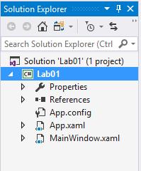 El Explorador de Soluciones será similar al siguiente. 5. Haz doble clic sobre el archivo MainWindow.