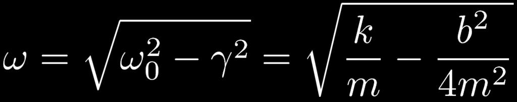 Oscilador subamortiguado ( < 0) Solución Es una oscilación de pseudo-frecuencia y cuya amplitud decae en el tiempo La frecuencia de