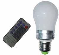 LAMPARA LED RGB E27 con mando a distancia DIMENSIONES (mm): De uso recomendado en iluminación de espacios interiores que requieran una gran intensidad luminosa con bajo consumo y larga duración.