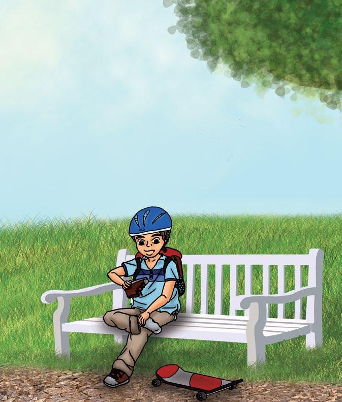 Un día como cualquier otro, Beto andaba en su patineta en el parque, y de repente sintió que algo le lastimaba en el zapato, así que se sentó en una banca para