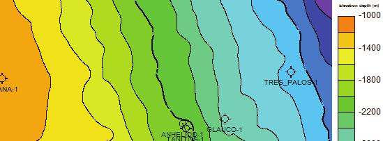 Descubrimientos NW Anhélido-1 SE 1,200 1,300 Jurásico Pimienta 1,400 Jurásico Olvido 1,500 Figura 4.9 Línea sísmica del campo con dirección Noroeste-Sureste.