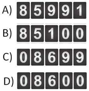 A 0,00 B 0,00 C 0,00 D 1,00 Agrega la cifra 1 a la derecha del número dado: puede entender que agregar la cifra 1 equivale a agregar el valor 1, a efectos de obtener el número siguiente al dado.