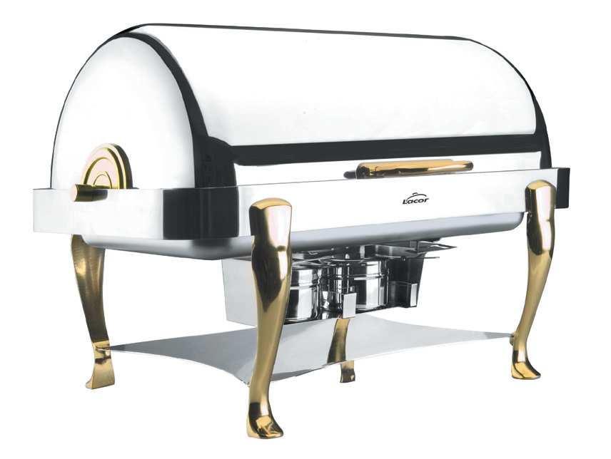 613,10 53x32,5 6,50 9,0 1 Chafing Dish Roll patas chapa GN 1/1 ain marie roll top GN 1/1 avec pieds en inox Chafing