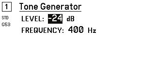 Nota: El generador de tonos entra en la cadena de señal antes de la ganancia del sistema. La ganancia del sistema en general afectará el nivel del tono. 1. Desde el menú Canal: Audio>Tone Generator 2.