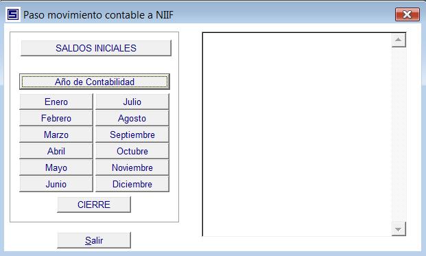 contabilidad NIIF; Nuevamente teniendo en cuenta la parametrización realizada en la opción anterior.