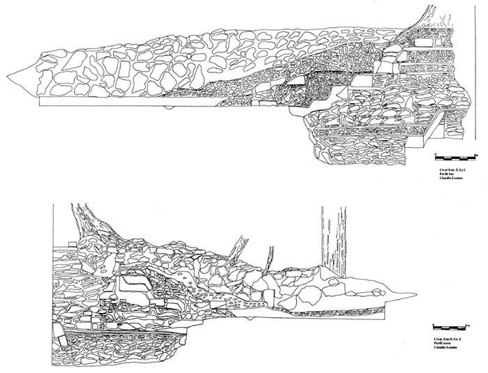 Figura 59. Holmul 2002, Trinchera 21, perfil sur (Chris Hewitson).
